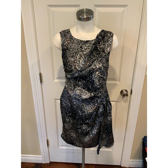 MM Couture Black & Gray Splatter Print Dress, Size Small - Picture 1 of 5